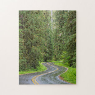 Sol Duc River Road through forest Jigsaw Puzzle