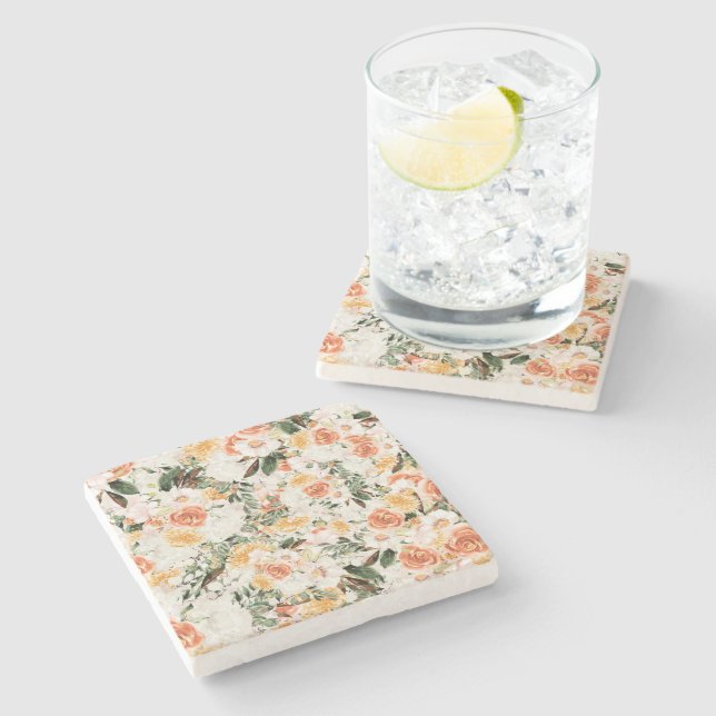 Sol Flower Sun City Stone Coaster (Side)