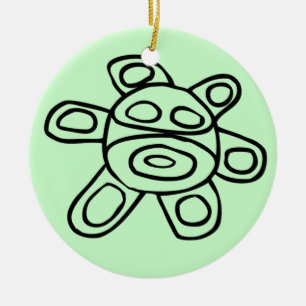 Sol Taíno de Jayuya Ceramic Tree Decoration