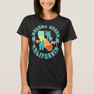 Solana Beach California Map Surf Summer Vacation V T-Shirt