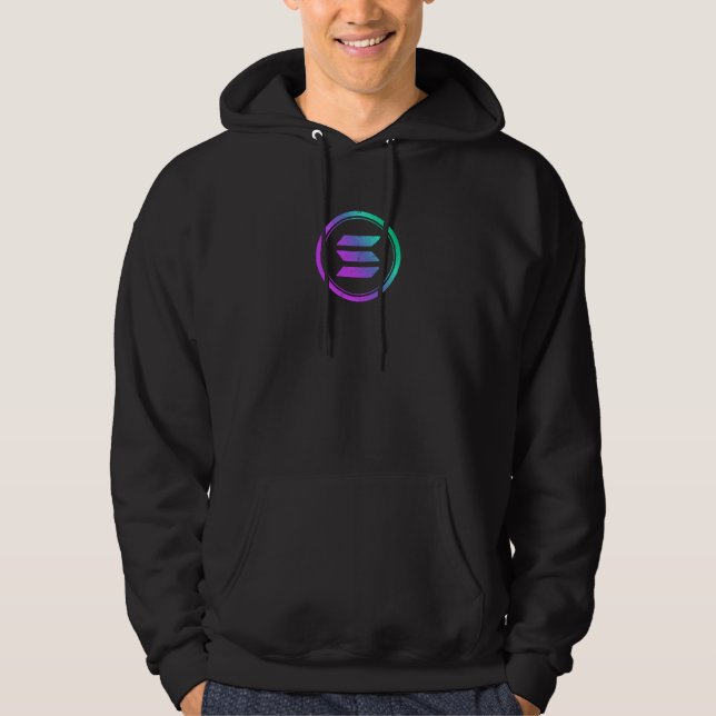 Solana Crypto Distressed Cryptocurrency   Hoodie (Front)