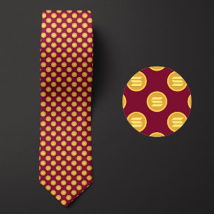 Solana Gold Coin Cryptocurrency Pattern Tie