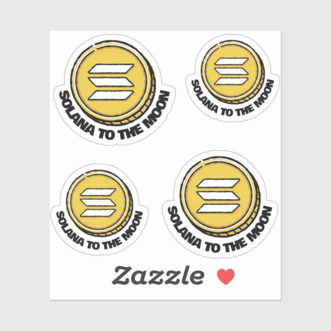 SOLANA TO MOON gift crypto small sticker (Sheet)