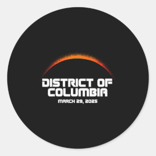 Solar 2025 Eclipse 3.9.25 District Of Columbia Wom Classic Round Sticker