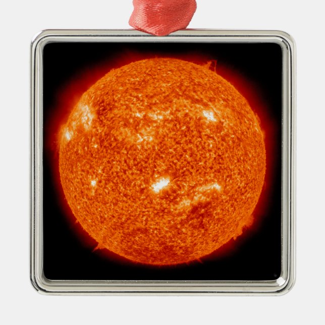 Solar activity on the Sun 2 Metal Tree Decoration (Front)