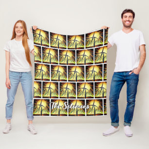Solar and Wind Energy Fleece Blanket
