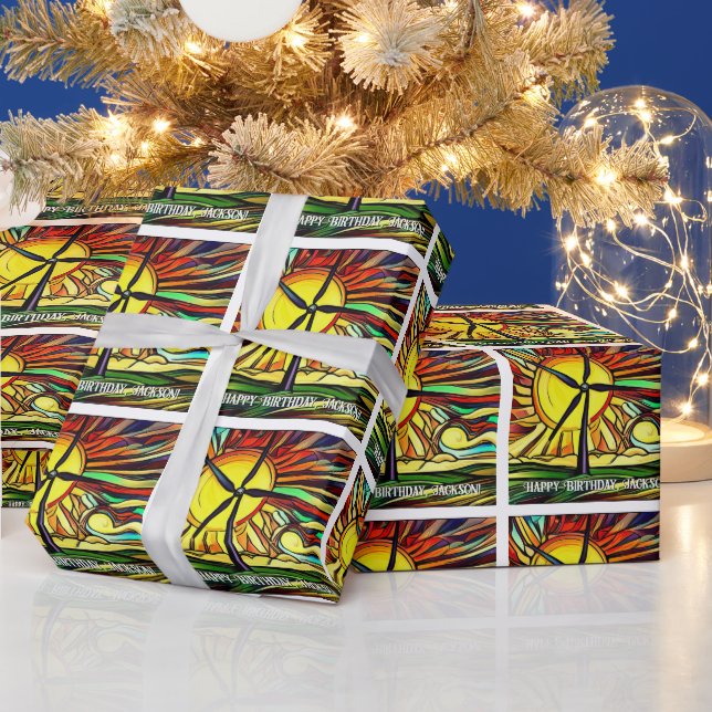 Solar and Wind Energy Wrapping Paper (Holidays)
