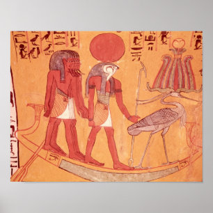 Solar barque with Re-Horakhty Poster