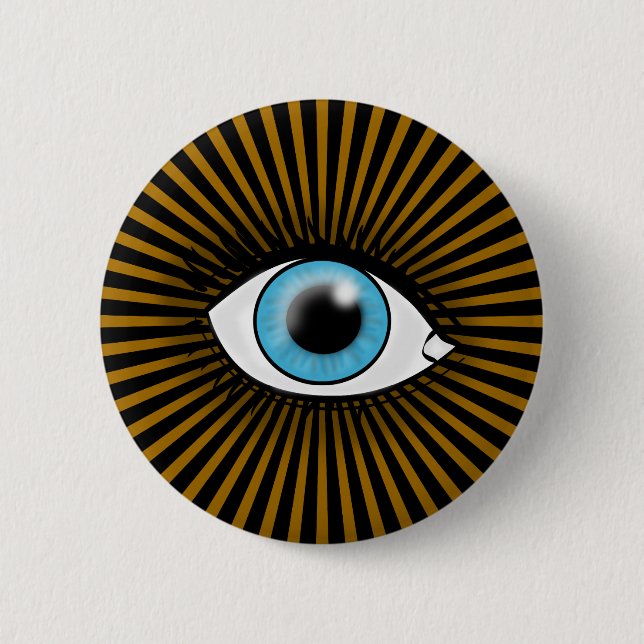 Solar Blue Eye 6 Cm Round Badge (Front)