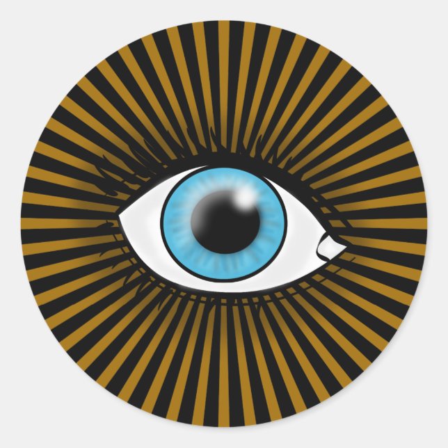 Solar Blue Eye Classic Round Sticker (Front)