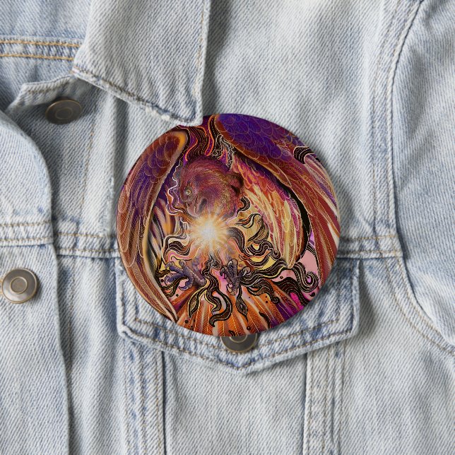 Solar Burst Hawk  10 Cm Round Badge (In Situ)
