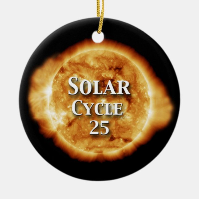 Solar Cycle 25 Active Sun Ceramic Tree Decoration (Front)