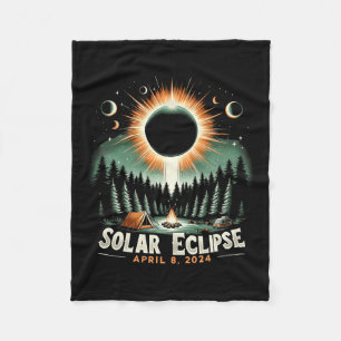 Solar Eclipse 04.08.2024 American Solar Eclipse  Fleece Blanket