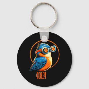 Solar Eclipse 04 08 2024 Eastern Bluebird Eclipse  Key Ring