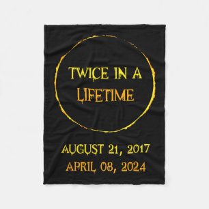 Solar Eclipse 04.08.24 Twice In Lifetime 2024 Sola Fleece Blanket