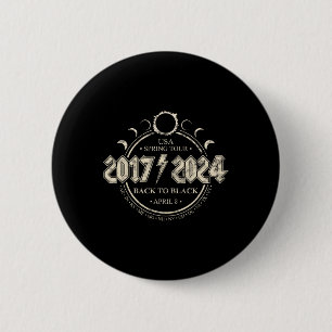 Solar Eclipse 20172024 Back To Black Usa Spring To 6 Cm Round Badge