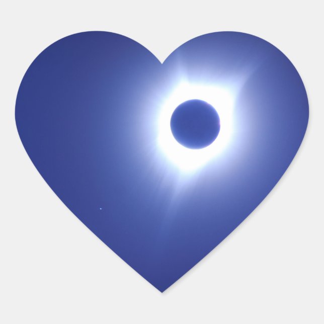 Solar Eclipse 2017 Totality Heart Sticker (Front)