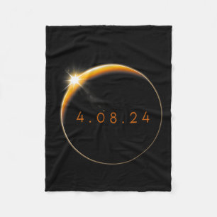 Solar Eclipse 2024 040824 Eclipse  Fleece Blanket