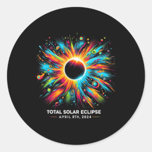 Solar Eclipse 2024 04.08.24 Eclipse Mens Womens Ki Classic Round Sticker