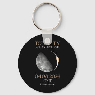 Solar Eclipse 2024 04.08.24 Erie Pennsylvania  Key Ring