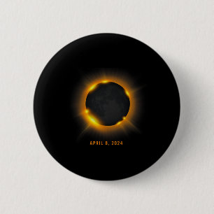 Solar Eclipse 2024 6 Cm Round Badge