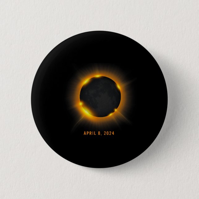 Solar Eclipse 2024  6 Cm Round Badge (Front)