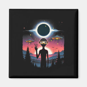 Solar Eclipse 2024 Alien April 8 America Totality Magnet