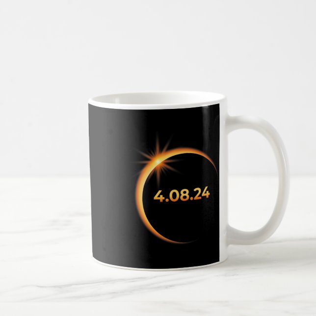Solar Eclipse 2024 America Totality 04 08 24 Sprin Coffee Mug (Right)