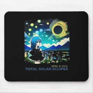 Solar Eclipse 2024 Anime Style Art Mouse Pad
