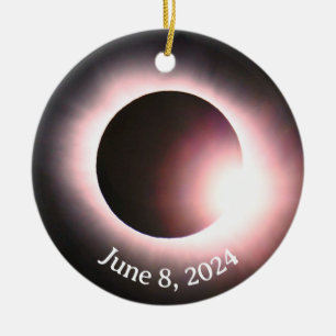 Solar eclipse 2024, April 8th Ceramic Tree Decoration