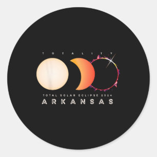 Solar Eclipse 2024 Arkansas Total Eclipse America  Classic Round Sticker