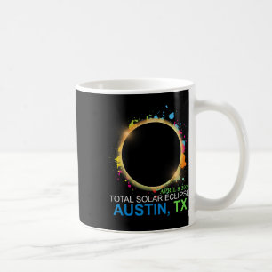 Solar Eclipse 2024 Austin Texas Colourful Totality Coffee Mug