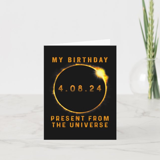 Solar Eclipse 2024 Birthday Present 4.8.24 Totalit Card (Front)