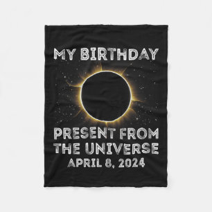 Solar Eclipse 2024 Birthday Present 4.8.24 Totalit Fleece Blanket