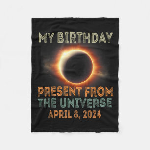 Solar Eclipse 2024 Birthday Present 4.8.24 Totalit Fleece Blanket