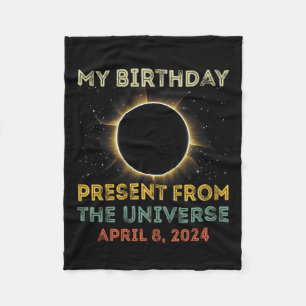 Solar Eclipse 2024 Birthday Present 4.8.24 Totalit Fleece Blanket