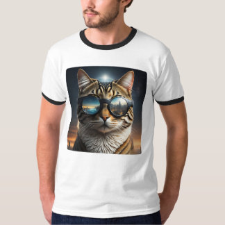 Solar Eclipse,2024 Cat Wearing Solar Eclips Glasse T-Shirt