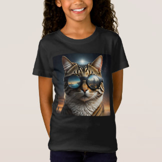 Solar Eclipse,2024 Cat Wearing Solar Eclips Glasse T-Shirt