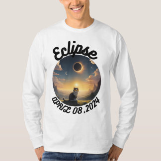 Solar Eclipse,2024 Cat Wearing Solar Eclips Glasse T-Shirt