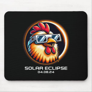 Solar Eclipse 2024 Chicken Totality Cute Matching Mouse Pad