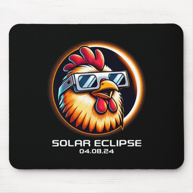 Solar Eclipse 2024 Chicken Totality Cute Matching  Mouse Pad (Front)