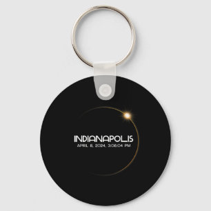 Solar Eclipse 2024 City Key Ring