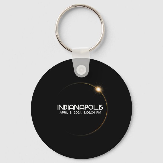 Solar Eclipse 2024 City  Key Ring (Front)