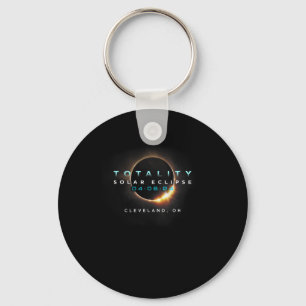 Solar Eclipse 2024 Cleveland  Key Ring