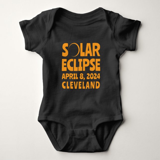 Solar Eclipse 2024 Cleveland Ohio Baby Bodysuit (Front)