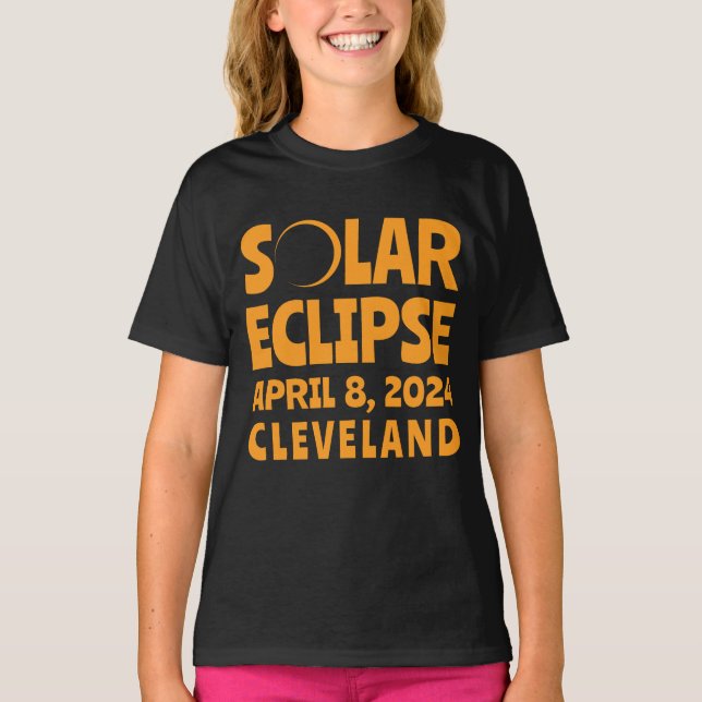Solar Eclipse 2024 Cleveland Ohio T-Shirt (Front)