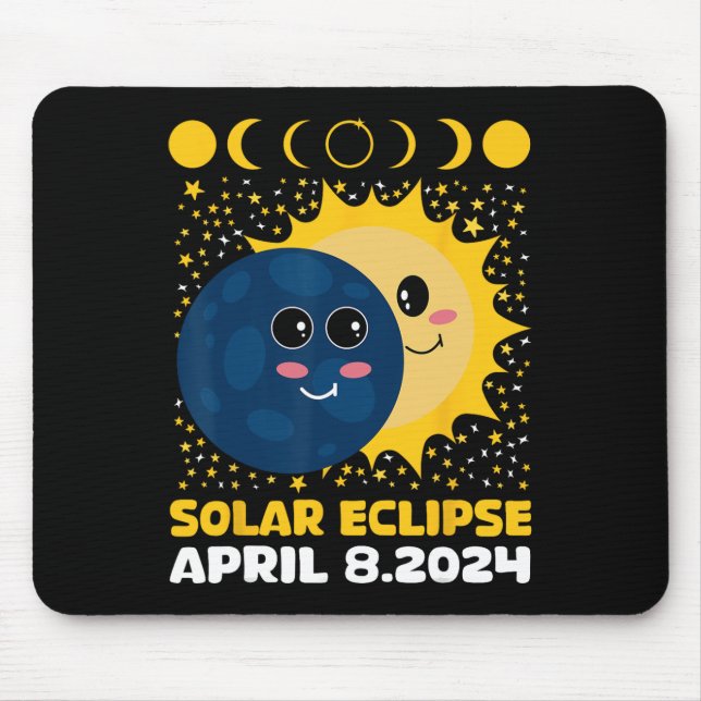 Solar Eclipse 2024 Cute Kids Toddler Boy Total Ecl Mouse Pad (Front)