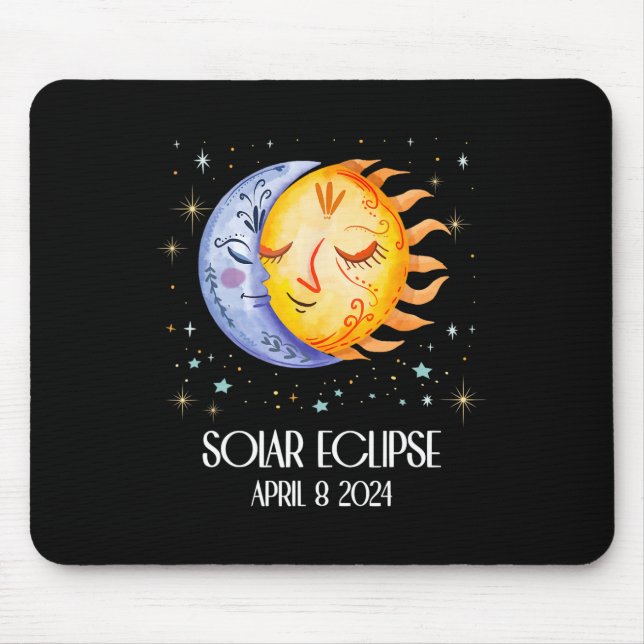 Solar Eclipse 2024 Cute Solar Eclipse Kids Boys Gi Mouse Pad (Front)
