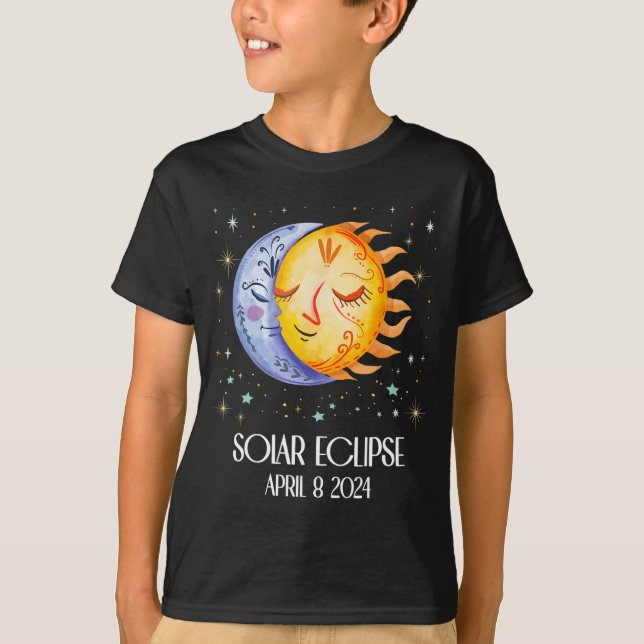 Solar Eclipse 2024 Cute Solar Eclipse Kids Boys Gi T-Shirt (Front)