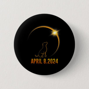 Solar Eclipse 2024 Dog Totality 1 6 Cm Round Badge